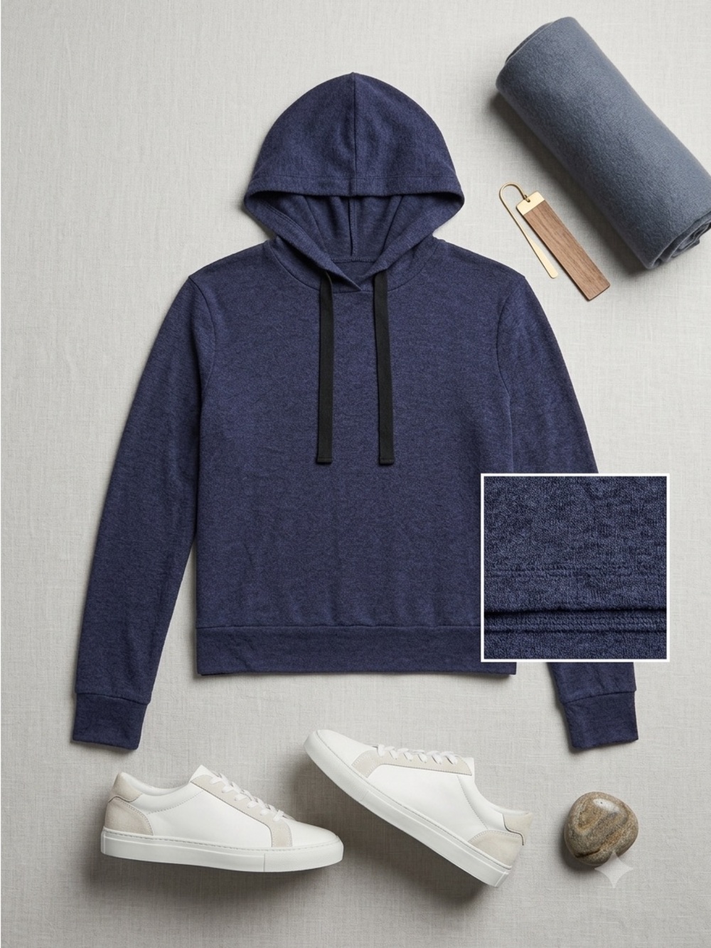 Paper Crane Navy Hooded Pullover Sweatshirt